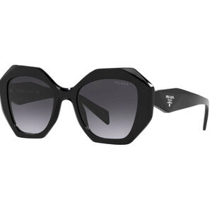 Prada SPR 16 W Black Acetate Grey Gradient Oversized Sunglasses